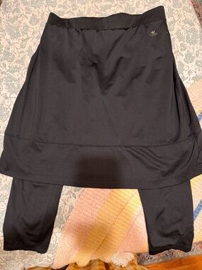Black Athletic Skirt with Built-In Shorts